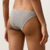 Pasiaste majtki bikini o średnim stopniu zakrycia z wycięciem w kształcie litery U