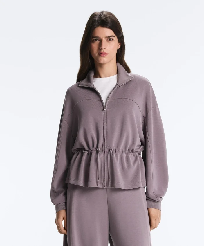 Soft Touch Modal Jacket with Adjustable Waist and High Collar Soft Touch Modal Jacket with Adjustable Waist and High Collar