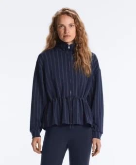 Soft Touch Modal Jacket with Adjustable Waist and High Collar