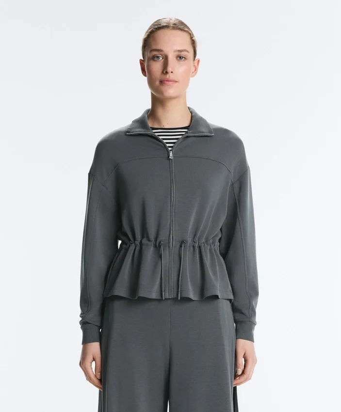 Soft Touch Modal Jacket with Adjustable Waist and High Collar Soft Touch Modal Jacket with Adjustable Waist and High Collar