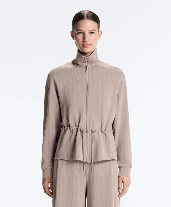 Soft Touch Modal Jacket with Adjustable Waist and High Collar Soft Touch Modal Jacket with Adjustable Waist and High Collar