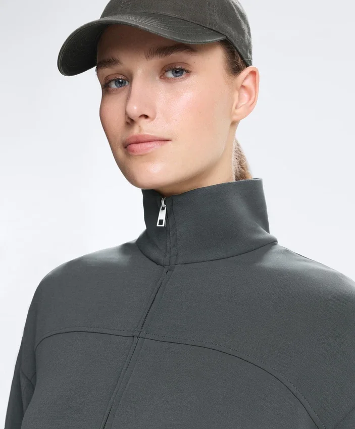 Soft Touch Modal Jacket with Adjustable Waist and High Collar Soft Touch Modal Jacket with Adjustable Waist and High Collar