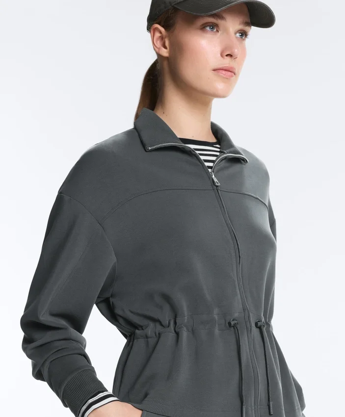 Soft Touch Modal Jacket with Adjustable Waist and High Collar Soft Touch Modal Jacket with Adjustable Waist and High Collar