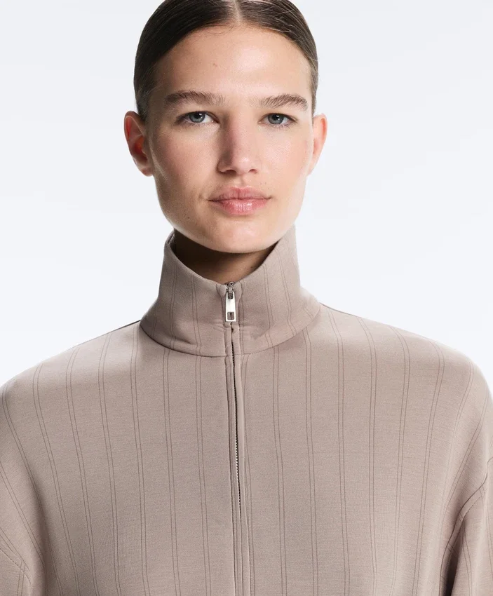 Soft Touch Modal Jacket with Adjustable Waist and High Collar Soft Touch Modal Jacket with Adjustable Waist and High Collar