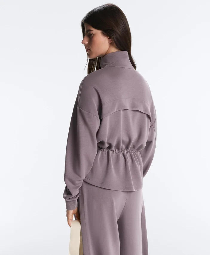 Soft Touch Modal Jacket with Adjustable Waist and High Collar Soft Touch Modal Jacket with Adjustable Waist and High Collar