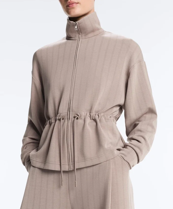Soft Touch Modal Jacket with Adjustable Waist and High Collar Soft Touch Modal Jacket with Adjustable Waist and High Collar