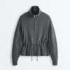 Soft Touch Modal Jacket with Adjustable Waist and High Collar Soft Touch Modal Jacket with Adjustable Waist and High Collar
