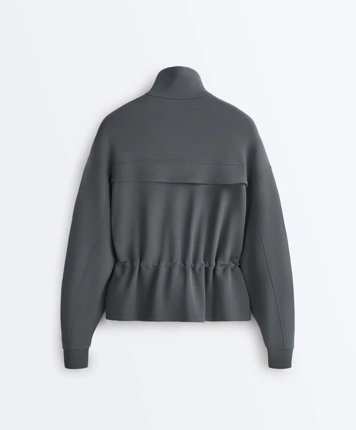 Soft Touch Modal Jacket with Adjustable Waist and High Collar Soft Touch Modal Jacket with Adjustable Waist and High Collar