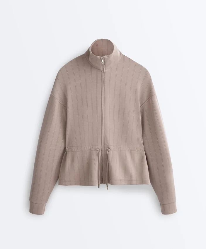 Soft Touch Modal Jacket with Adjustable Waist and High Collar Soft Touch Modal Jacket with Adjustable Waist and High Collar
