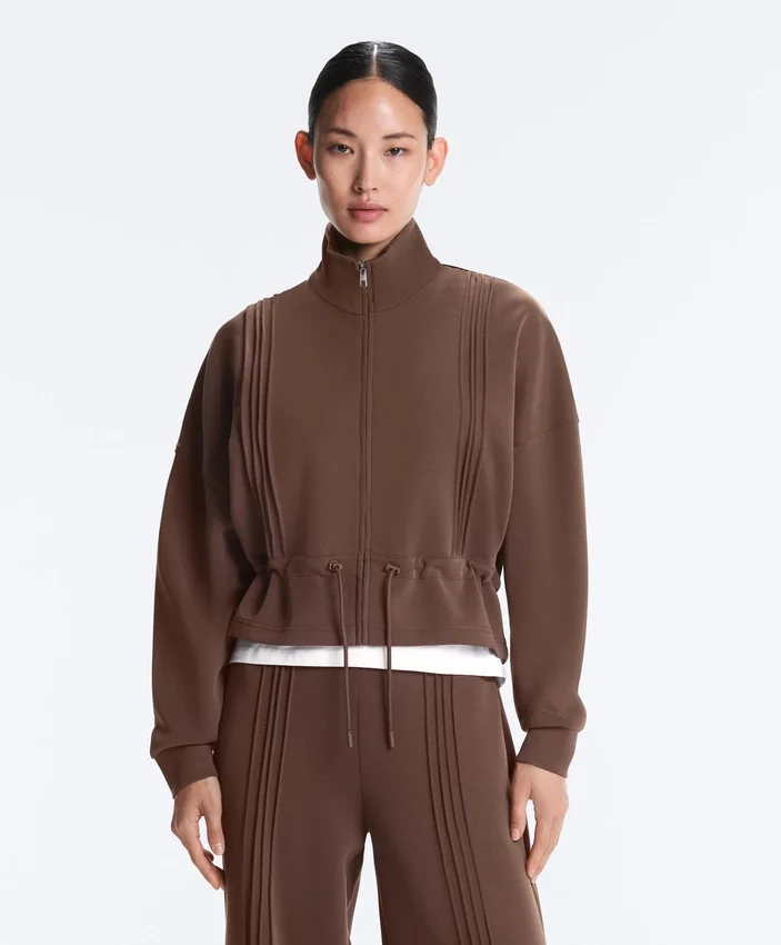 Soft Touch Modal Jacket with Rib Trim Soft Touch Modal Jacket with Rib Trim