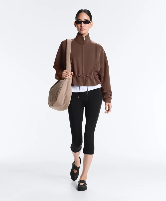 Soft Touch Modal Jacket with Rib Trim Soft Touch Modal Jacket with Rib Trim