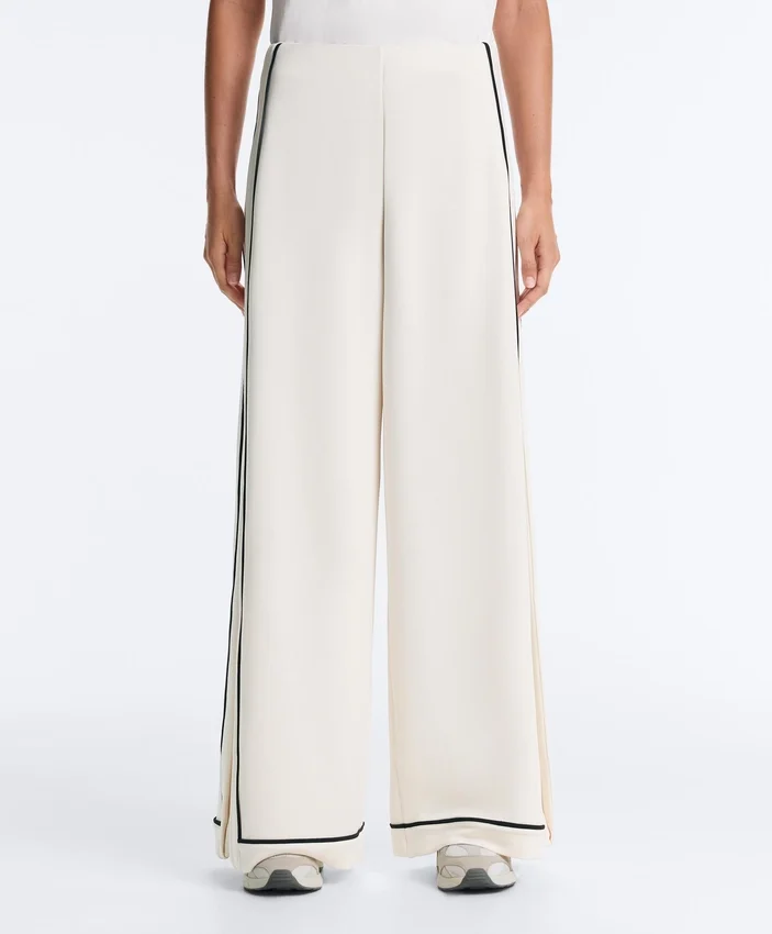 Soft Touch Modal Wide-Leg Spodnie z kontrastową lamówką Soft Touch Modal Wide-Leg Spodnie z kontrastową lamówką