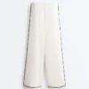 Soft Touch Modal Wide-Leg Spodnie z kontrastową lamówką Soft Touch Modal Wide-Leg Spodnie z kontrastową lamówką