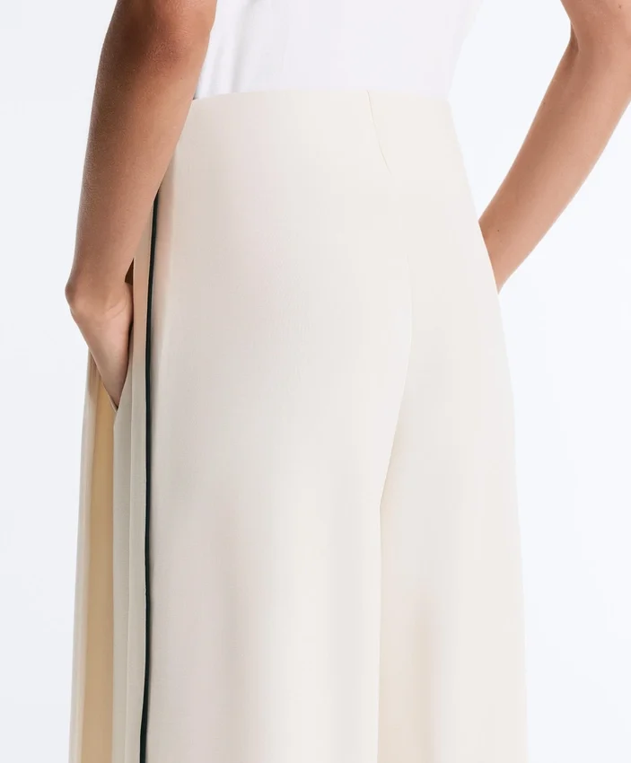 Soft Touch Modal Wide-Leg Spodnie z kontrastową lamówką Soft Touch Modal Wide-Leg Spodnie z kontrastową lamówką