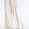 Soft Touch Modal Wide-Leg Spodnie z kontrastową lamówką Soft Touch Modal Wide-Leg Spodnie z kontrastową lamówką