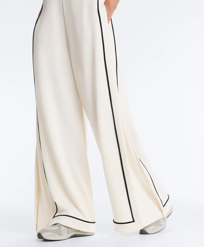 Soft Touch Modal Wide-Leg Spodnie z kontrastową lamówką Soft Touch Modal Wide-Leg Spodnie z kontrastową lamówką