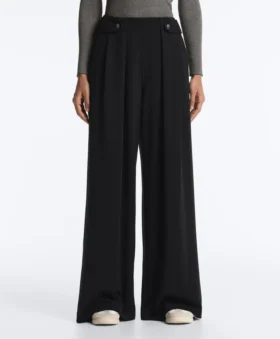 Soft Touch Modal Wide-Leg Spodnie z plisami w pasie Soft Touch Modal Wide-Leg Spodnie z plisami w pasie