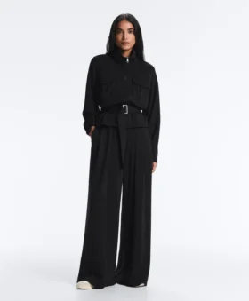 Soft Touch Modal Wide-Leg Spodnie z plisami w pasie Soft Touch Modal Wide-Leg Spodnie z plisami w pasie