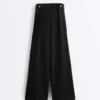 Soft Touch Modal Wide-Leg Spodnie z plisami w pasie Soft Touch Modal Wide-Leg Spodnie z plisami w pasie