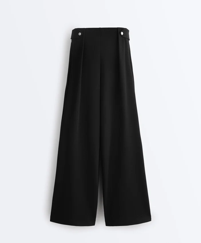 Soft Touch Modal Wide-Leg Spodnie z plisami w pasie Soft Touch Modal Wide-Leg Spodnie z plisami w pasie