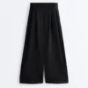 Soft Touch Wide-Leg Crop Spodnie z plisami i modalem Soft Touch Wide-Leg Crop Spodnie z plisami i modalem
