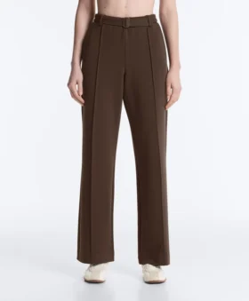 Spodnie slim fit z piqué o niskim stanie z bawełny