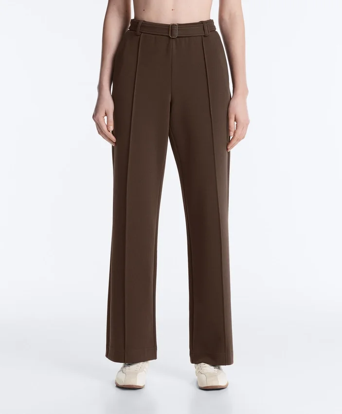 Spodnie slim fit z piqué o niskim stanie z bawełny Spodnie slim fit z piqué o niskim stanie z bawełny