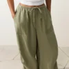 Spodnie typu bloomer cargo w 100% z lnu Spodnie typu bloomer cargo w 100% z lnu