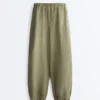 Spodnie typu bloomer cargo w 100% z lnu Spodnie typu bloomer cargo w 100% z lnu