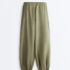 Spodnie typu bloomer cargo w 100% z lnu Spodnie typu bloomer cargo w 100% z lnu