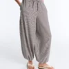 Spodnie typu bloomer maxi z mieszanki lyocellu w kratkę Spodnie typu bloomer maxi z mieszanki lyocellu w kratkę