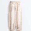 Spodnie typu bloomer w paski, w 100% z lnu Spodnie typu bloomer w paski, w 100% z lnu