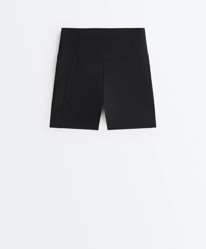 Spodnie typu hot pants z wysokim stanem i kieszenią Compressive o długości 10 cm Spodnie typu hot pants z wysokim stanem i kieszenią Compressive o długości 10 cm