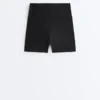 Spodnie typu hot pants z wysokim stanem i kieszenią Compressive o długości 10 cm Spodnie typu hot pants z wysokim stanem i kieszenią Compressive o długości 10 cm