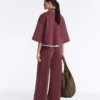 Bluza polo z mieszanki bawełny z szerokimi rękawami Bluza polo z mieszanki bawełny z szerokimi rękawami