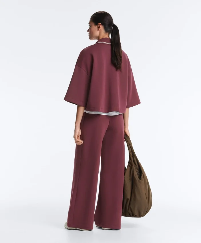 Bluza polo z mieszanki bawełny z szerokimi rękawami Bluza polo z mieszanki bawełny z szerokimi rękawami