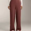 Spodnie z wysokim stanem i prążkowanym materiałem oraz Soft Touch modalem Spodnie z wysokim stanem i prążkowanym materiałem oraz Soft Touch modalem