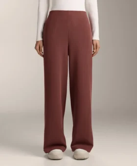 Spodnie z wysokim stanem i prążkowanym materiałem oraz Soft Touch modalem Spodnie z wysokim stanem i prążkowanym materiałem oraz Soft Touch modalem
