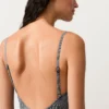 Strój kąpielowy bandeau z materiału smock w kratkę Strój kąpielowy bandeau z materiału smock w kratkę