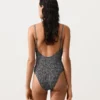 Strój kąpielowy bandeau z materiału smock w kratkę Strój kąpielowy bandeau z materiału smock w kratkę