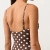 Stroje kąpielowe bandeau z pikowanej tkaniny w groszki Stroje kąpielowe bandeau z pikowanej tkaniny w groszki
