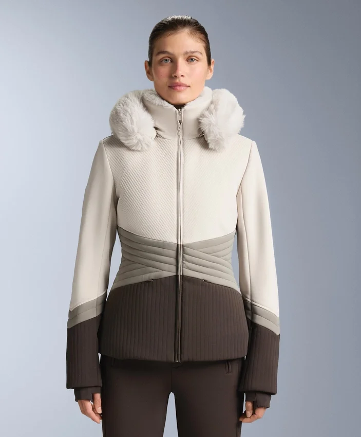 Superdopasowana, wodoodporna kurtka narciarska Primaloft® w stylu color-block Superdopasowana, wodoodporna kurtka narciarska Primaloft® w stylu color-block