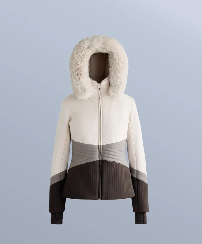 Superdopasowana, wodoodporna kurtka narciarska Primaloft® w stylu color-block Superdopasowana, wodoodporna kurtka narciarska Primaloft® w stylu color-block
