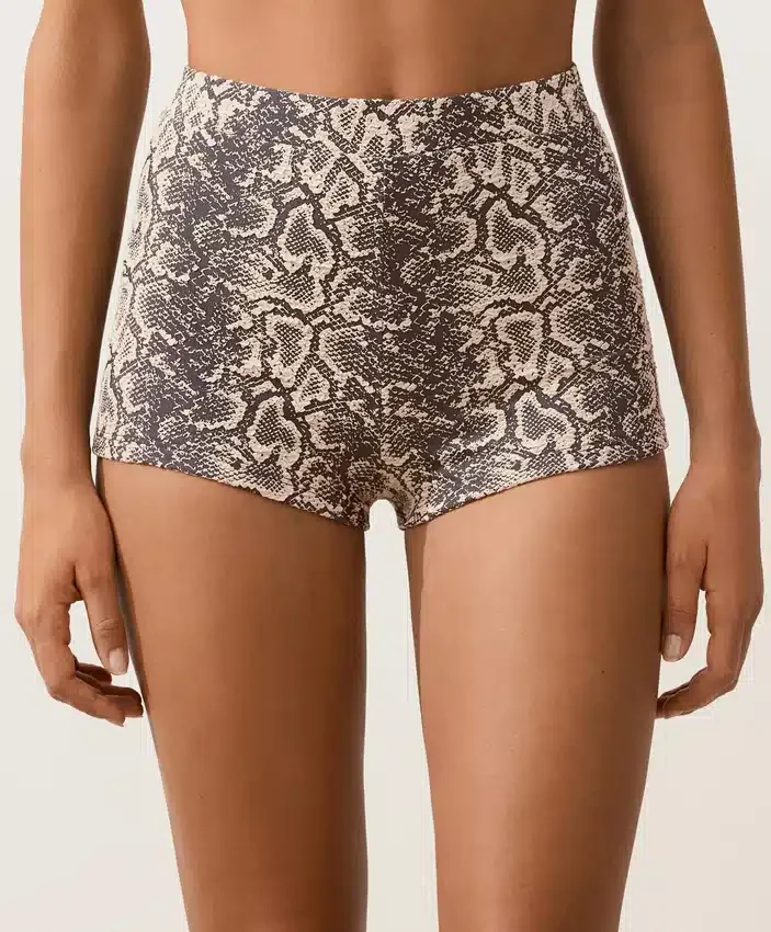 Szorty bikini z wysokim stanem w wężowy wzór Szorty bikini z wysokim stanem w wężowy wzór