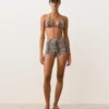 Szorty bikini z wysokim stanem w wężowy wzór Szorty bikini z wysokim stanem w wężowy wzór