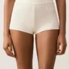 Szorty bikini z wysokim stanem z dzianiny szydełkowej o fakturze bąbelkowej Szorty bikini z wysokim stanem z dzianiny szydełkowej o fakturze bąbelkowej
