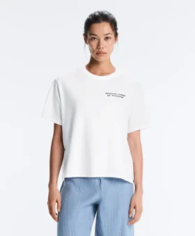 T-shirt o prostym kroju z mieszanki bawełny z nadrukiem