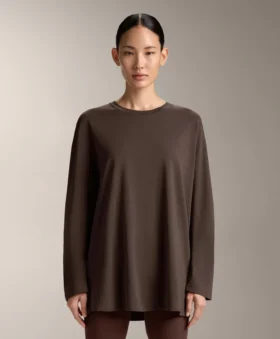 T-shirt oversize z długim rękawem z mieszanki bawełny T-shirt oversize z długim rękawem z mieszanki bawełny