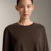 T-shirt oversize z długim rękawem z mieszanki bawełny T-shirt oversize z długim rękawem z mieszanki bawełny