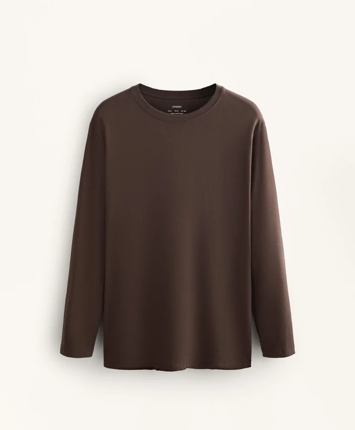 T-shirt oversize z długim rękawem z mieszanki bawełny T-shirt oversize z długim rękawem z mieszanki bawełny